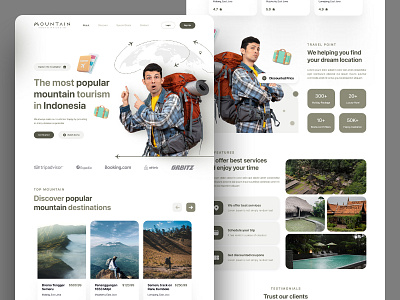 Mountain - Travel Landingpage branding clean design dribbble flatdesign indonesia designer interface design landingpage landingpage design light mode modern design ui ui design ui mountain ui travel ui trip uiuxindonesia uix design user interface web design website desisgn