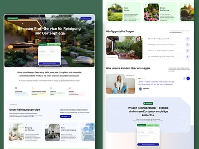 Cleaning and garden service agency homepage business business website cleaning cleaning service design figma garden service gardening landing page typography ui ux uxui web design