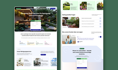 Cleaning and garden service agency homepage business business website cleaning cleaning service design figma garden service gardening landing page typography ui ux uxui web design