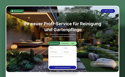 Cleaning and Garden service homepage business website cleaning service figma garden service landingpage ui ux