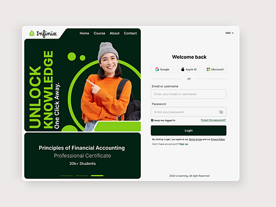Infinix - Online Learing Platform website ui