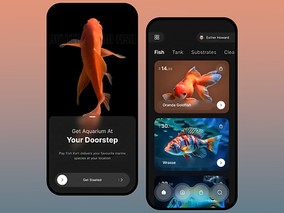 Aquarium Connect delivery app app app prototype aquarium at your doorstep aquatic e commerce delivery app digital marktplace design e commerce app fish delivery app fish sales app marine app marine species market app mobile app mobile app interface personalized app design species information app ui ui design ui ux ux ux design