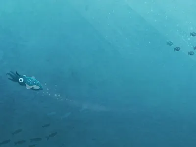 Cuttlefish blue cuddlefish fish illustration