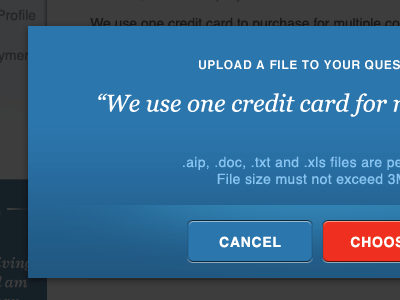 Popup blue files popup upload