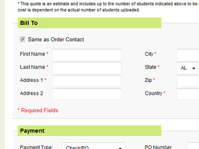 Simple Web Form css ecommerce fieldset forms legend ui web