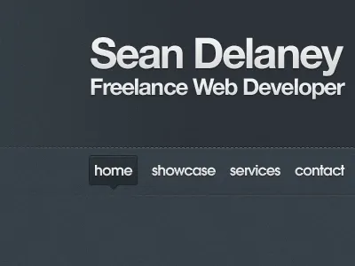 Redesign of seandelaney.ie bevel drop shadow emboss gradient