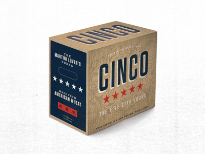 Cinco Box box design kraft packaging typography vodka