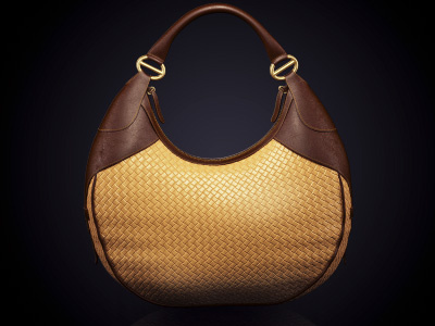 Bag 3d bag brown low key photo realistic studio yellow