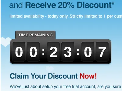 Limited time discount black blue countdown promotion timer