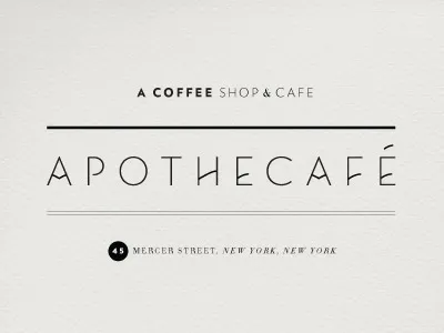 Apothecafe Logo art deco coffee logo mixing fonts