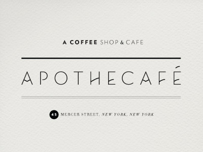 Apothecafe Logo art deco coffee logo mixing fonts