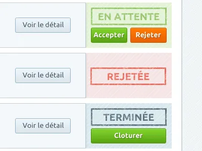 Statuses buttons stamp status ubuntu
