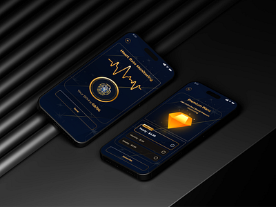 Pulse Point - Pulse Rate & BP Monitoring App design figma golden healthapp healthmonitoring app mobile app ui ui design