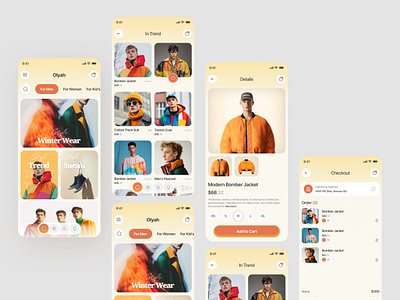 Fashion Mobile App - Olyah app app design concept design app ecommerce fashion fashion app fashion app design mobile app online shop online store shopping trending app ui ui design uiux visual app visual design