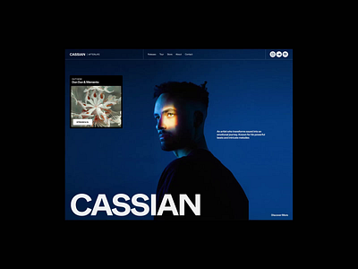 Cassian [Exploration 12] 3d afterlife bold design editorial figma graphic design layout minimal music photography process style techno typography ui web design webflow website website design