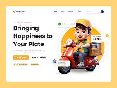 Food Delivery Web Landing Page design food delivery web page graphic design landing page ui web page website website design