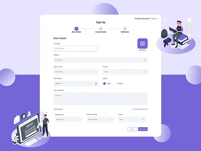 Modern Sign-Up Form Design for University Admissions 🎓 cleandesign creativedesign designdaily designinspiration designtrends dribbble dribbbleshots educationdesign formdesign minimaldesign responsivedesign signupform studentportal ui uidesign userexperience ux webdesign