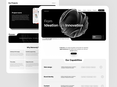 Web design agency website abtract agency black and white case study design desktop landing page minimal portfolio trend ui web design website