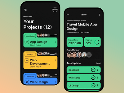 ProjectFlow project app design app app design client project tracker customizable app design follower growth analytics mobile app mobile app interface personalized project app project collaboration tool project management app project performance tracker project tracking app real time project progress task update tracker time tracker for projects ui ux ux ui uxui design tool webflow project management