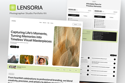 Lensoria - Photographer Studio Portfolio Kit 3d animation branding graphic design logo motion graphics ui