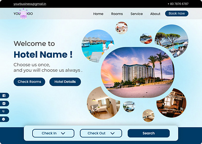 Modern Hotel Booking Landing Page Design 3d animation branding graphic design logo motion graphics ui