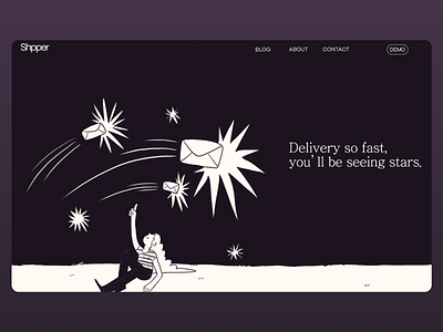 Shpper - Delivery landing page creative creative web design dark theme delivery delivery service web digital service platform home page innovative website design interactive website design landing page modern modern web design order post service ui ux web design web design for startups website