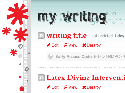 my writing application red ruby on rails writing