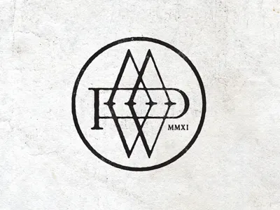 PMW identity logo monogram wedding