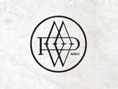 PMW identity logo monogram wedding