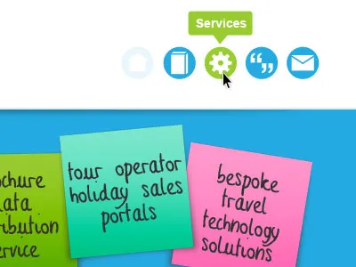 Menu blue green icons menu post it
