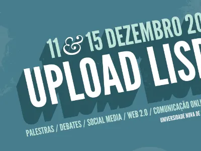 Upload Lisboa 2010 blue conference grunge poster typography upload lisboa