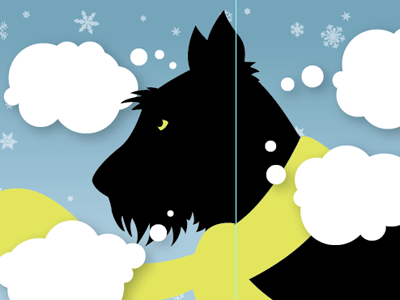 Scotty Xmas dog holiday card scotty