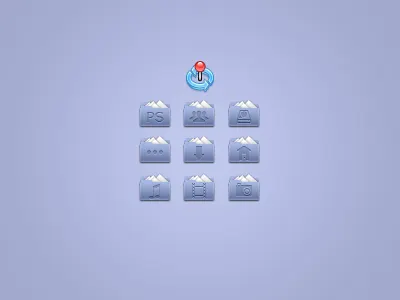 Folders 32 blue folders pixels