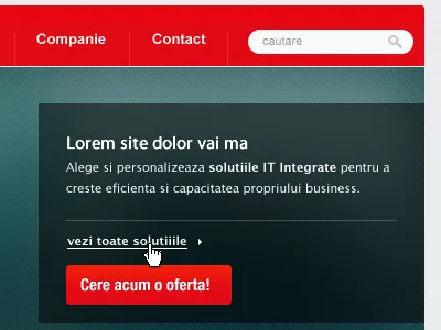 Website header call to action header menu search