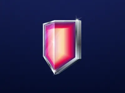 Faceted Glossy Shield glossy icon illustrator metal