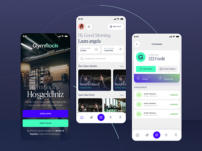 Gymflock app fitness gym membership mobile sport ui