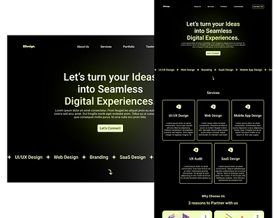 Digital Agency Website - Modern and User-Centric branding digital agency portfolio saas product services ui ux ui ux design user experience user interface website website design website ui design website ui ux design