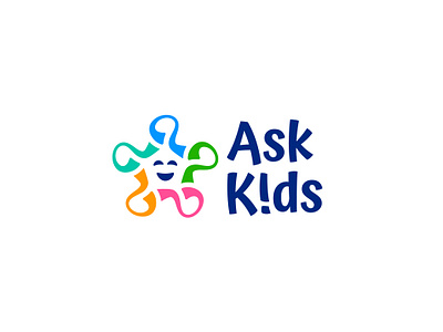 Ask kids education logo ask children education fun iq test kids logo minimal modern playful logo question question mark school test logo