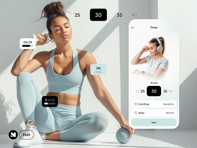 Fitness App Design activity tracker anfroid app calories fitness fitness app gym health health app ios minimal mobile mobile app design sport training workout