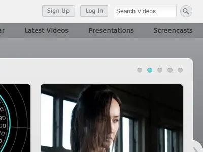 Light Header buttons navigation oblik search teal thumbnails