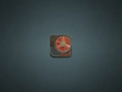 Vintage reel to reel icon icon pixel red reel tape vintage