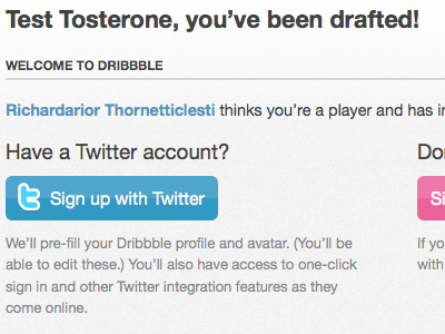Sign up with Twitter dribbble sign up twitter twitter apps