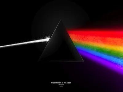 Dark Side of the Moon black colors dark light pink floyd prism rainbow triangle
