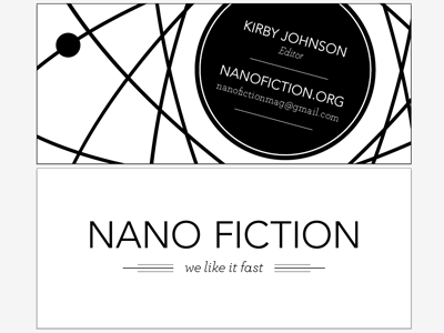 NANO Fiction business card fiction journal