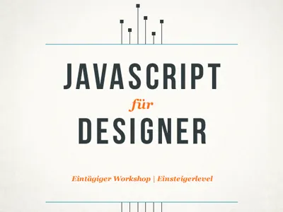 JavaScript for Designers beige black blue lines orange