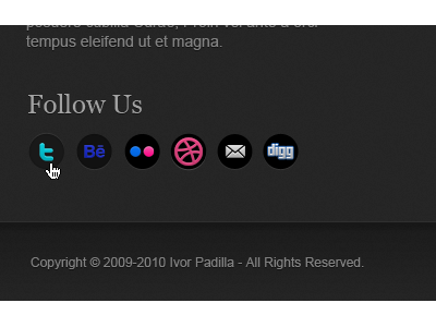 Social Icons [Footer] dark icons social