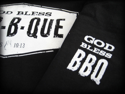 God Bless BBQ bbq black shirts white