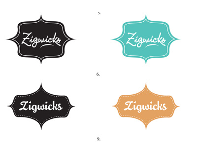 Zigwicks Retro Treatment crest hand drawn lettering logo retro script typography