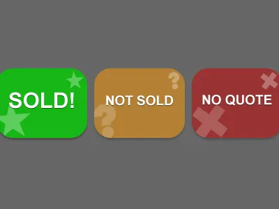 Sold, Not Sold, No Quote buttons colour cta iconography ui