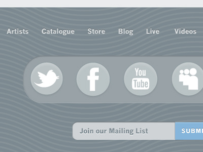 Footer blue footer grey social